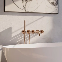 5-hole bath mixer for concealed installation with long spout