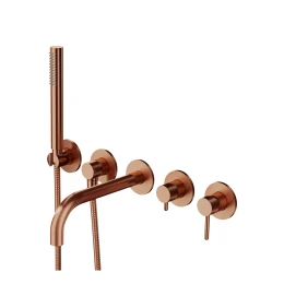 5-hole bath mixer for concealed installation with long spout