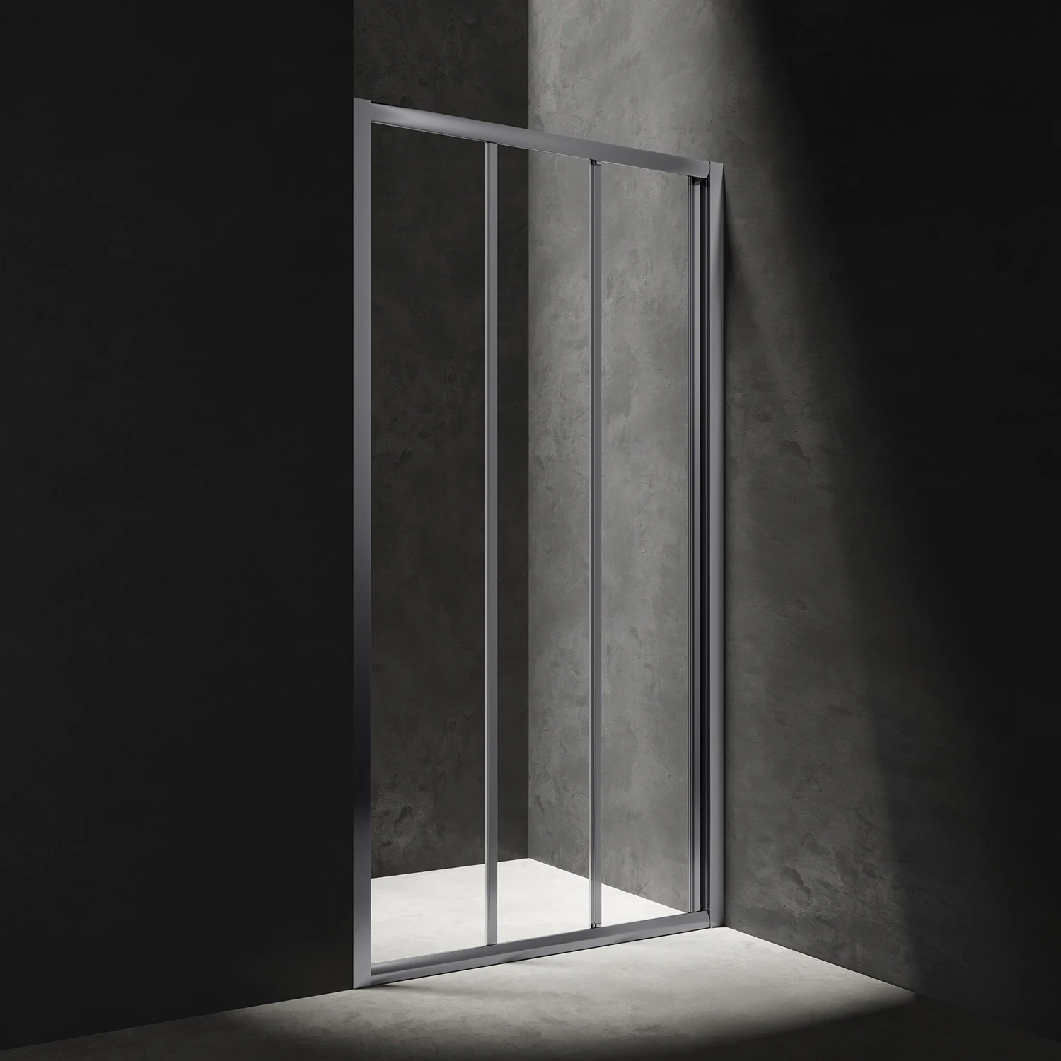 BRONX Three-panel sliding shower door, 80 cm (S20A380CRTR) - OMNIRES