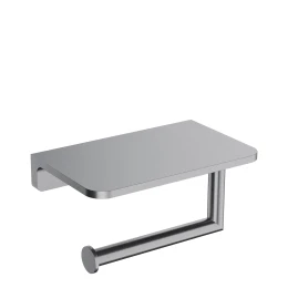 toilet roll holder with a shelf