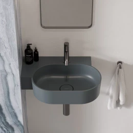 umywalka nablatowa/wisząca - lewa, 55 x 38 cm