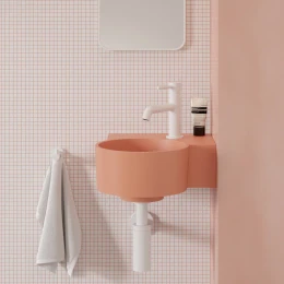 vasque à poser/suspendu - droite, 33 x 34 cm