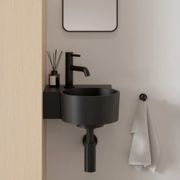 umywalka nablatowa/wisząca - lewa, 33 x 34 cm