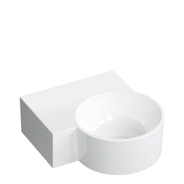 umywalka nablatowa/wisząca - lewa, 33 x 34 cm