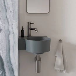 countertop/wall-mounted basin - left, 33 x 34 cm