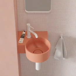 vasque à poser/suspendu - gauche, 33 x 34 cm