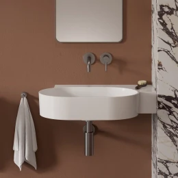 vasque à poser/suspendu - droite, 64 x 44 cm