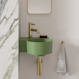 vasque à poser/suspendu - gauche, 33 x 34 cm