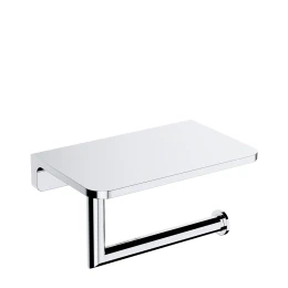 toilet roll holder with a shelf