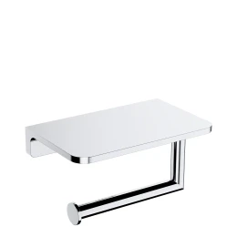 toilet roll holder with a shelf