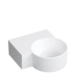 umywalka nablatowa/wisząca - lewa, 33 x 34 cm