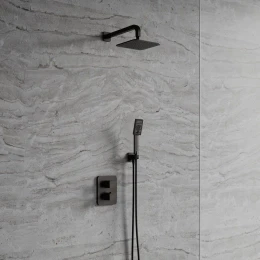 thermostatic shower system for concealed installation