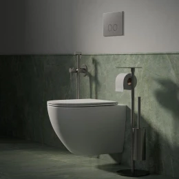 STRONGFRAME stelaż podtynkowy z ECO spłukiwaniem do miski toaletowej + STEEL-R45 przycisk spłukujący ze stali nierdzewnej