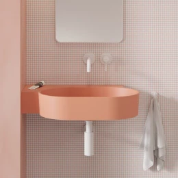 umywalka nablatowa/wisząca - lewa, 64 x 44 cm