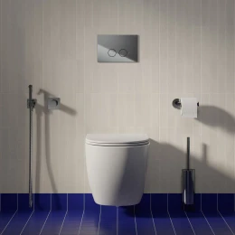 STRONGFRAME Vorwandelement mit ECO-Spülung für Wand-WC + STEEL-R45 WC-Betätigungsplatte aus Edelstahl