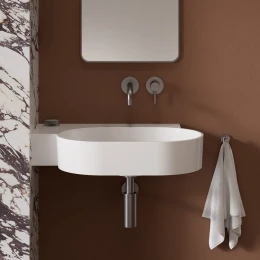 umywalka nablatowa/wisząca - lewa, 64 x 44 cm