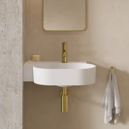 umywalka nablatowa/wisząca - lewa, 55 x 38 cm