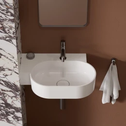 vasque à poser/suspendu - gauche, 55 x 36 cm