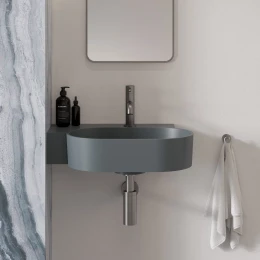 umywalka nablatowa/wisząca - lewa, 55 x 38 cm