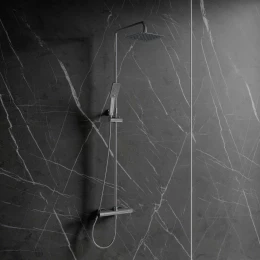 thermostatic shower system for exposed installation