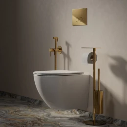 STRONGFRAME bâti-support avec chasse d'eau ECO pour cuvette de WC murale + STEEL-R45 plaque de commande en acier inoxydable