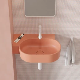 umywalka nablatowa/wisząca - lewa, 55 x 38 cm