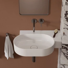 vasque à poser/suspendu - droite, 64 x 44 cm