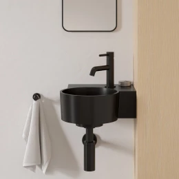 umywalka nablatowa/wisząca - prawa, 33 x 34 cm