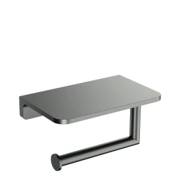 toilet roll holder with a shelf