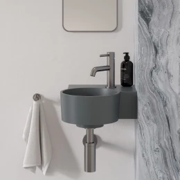 umywalka nablatowa/wisząca - prawa, 33 x 34 cm