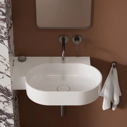 umywalka nablatowa/wisząca - lewa, 64 x 44 cm