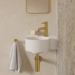 umywalka nablatowa/wisząca - prawa, 33 x 34 cm