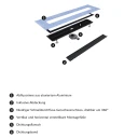 Duschrinne mit befliesbarer Blende, 80 cm