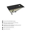 slate-effect shower tray, 90 x 90 cm