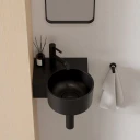 vasque à poser/suspendu - gauche, 33 x 34 cm