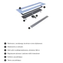 prysznicowy odpływ liniowy z maskownicą do wklejenia płytek, 60 cm