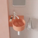 vasque à poser/suspendu - gauche, 33 x 34 cm