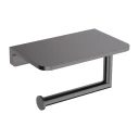 toilet roll holder with a shelf