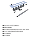Duschrinne mit befliesbarer Blende, 80 cm