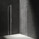 cabine de douche semi-ronde à porte oscillante, 90 x 90 cm