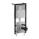 STRONGFRAME concealed frame for a wall-mounted toilet, with ECO flushing + STEEL-R45 stainless steel flush plate