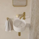 umywalka nablatowa/wisząca - prawa, 33 x 34 cm