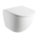 wall-mounted toilet with soft-close seat, 49 x 37 cm