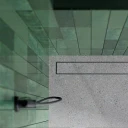 écoulement linéaire de douche avec grille pour coller les carreaux, 100 cm
