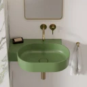 umywalka nablatowa/wisząca - lewa, 64 x 44 cm