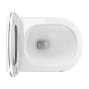 wall-mounted toilet with soft-close seat, 49 x 37 cm