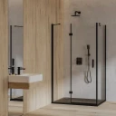 rectangular shower enclosure with hinged door