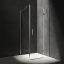 rectangular shower enclosure with hinged door, 80 x 100 cm