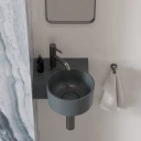 umywalka nablatowa/wisząca - lewa, 33 x 34 cm