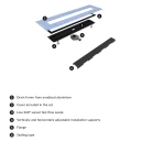linear shower drain with full cover, 80 cm